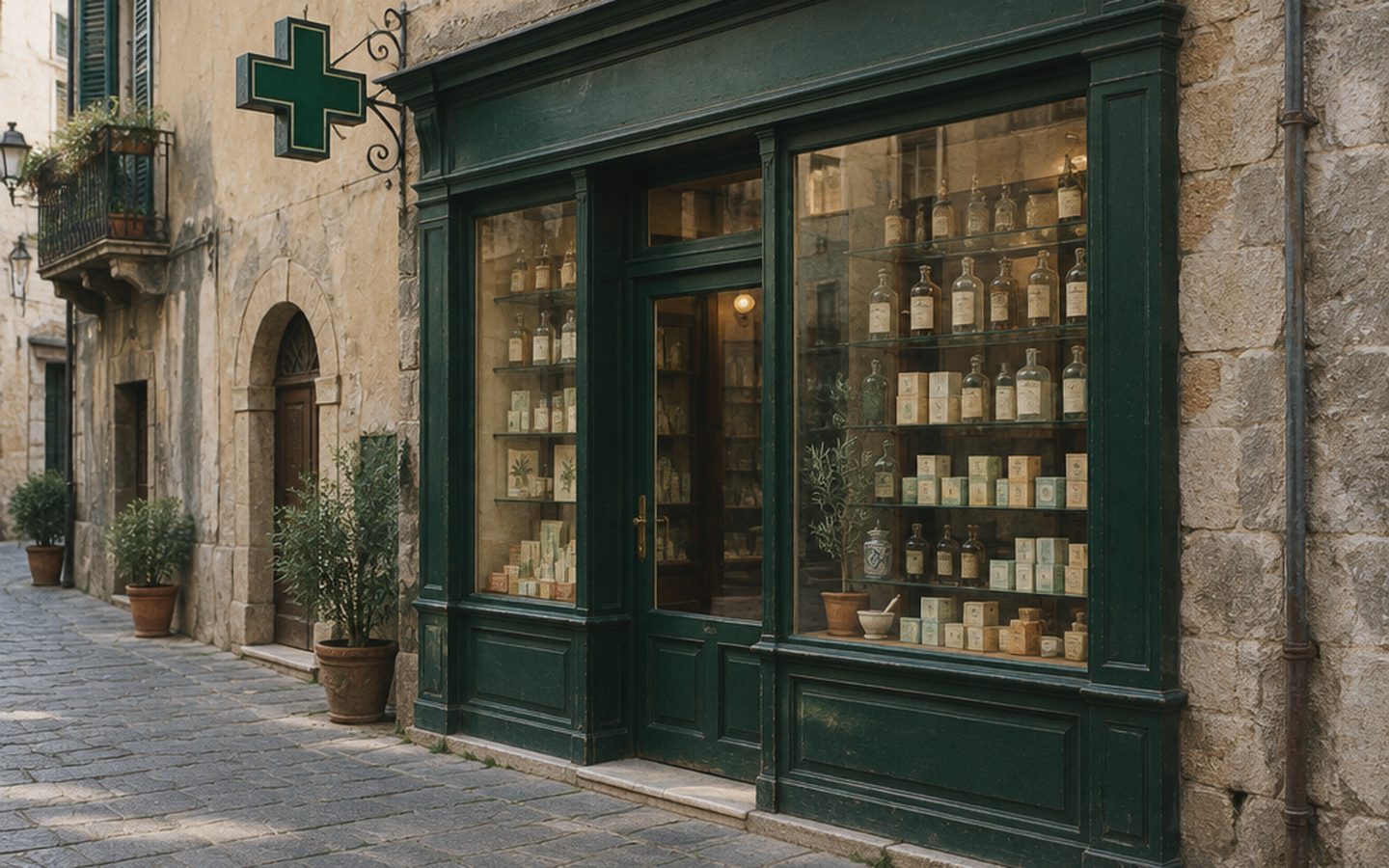 Витрина традиционной итальянской аптеки