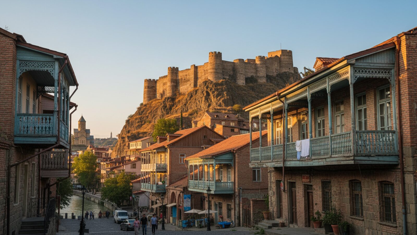 Деревянные балконы старого Тбилиси и крепость Нарикала