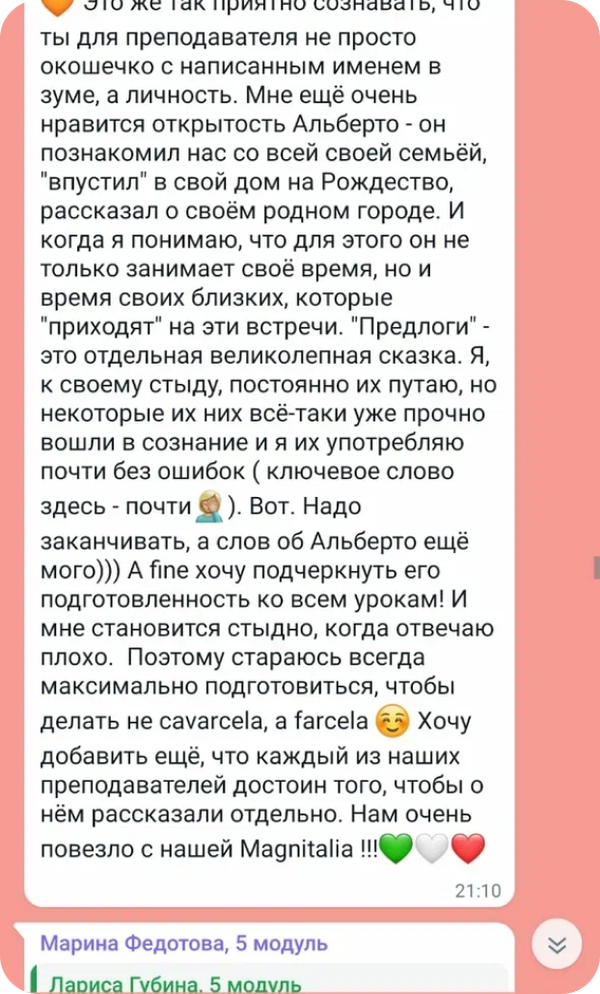 Отзыв ученика школы Magnitalia, скриншот 25